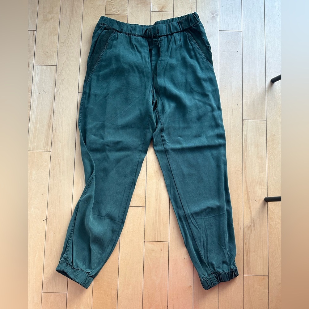 Anthropologie On The Road Green Joggers with Elastic Waistband and Ankle Cuffs